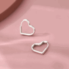 HEART HOOP EARRINGS (PAIR)