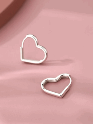 HEART HOOP EARRINGS (PAIR)