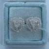 Heart Shape Zircon Inlaid Design Copper Earrings