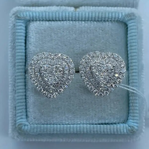 14f1f5b7e7caa7ea9e76d5e7e30c31c3 Heart Shape Zircon Inlaid Design Copper Earrings