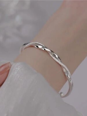 925 Silver Simple Cuff Bracelets