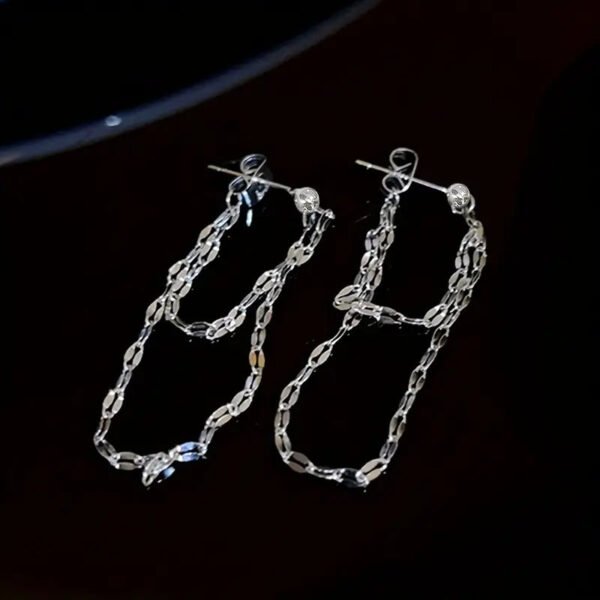 26f73d3253627d4def6f7693ecb30528 Glossy Chain Tassel Dangle Earrings