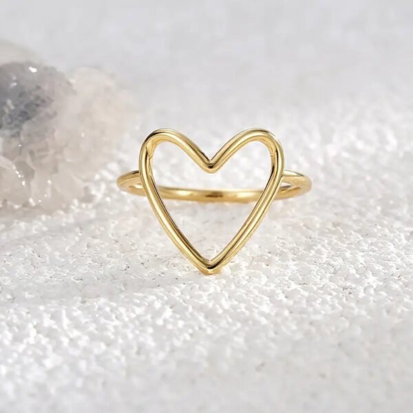 3d765d0538434ff9e87d28e9c0860aa0 Hollow Big Heart Stackable Ring