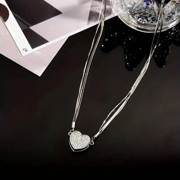 4870b060bea3d66fef4dcba2f23cfeeb Luxury Heart-Shaped Zircon Multilayer Magnet Necklace