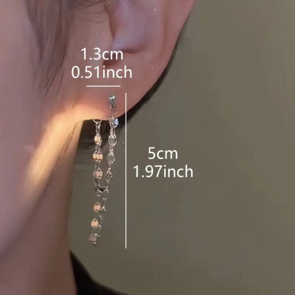 5e85666f1e1a43b342a325ff5fe55241 Glossy Chain Tassel Dangle Earrings