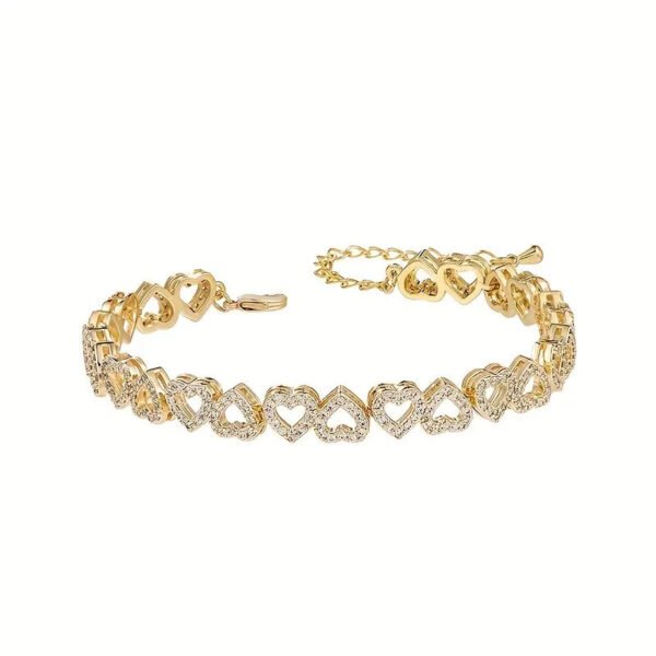 713218e0074a39b05542083191bc6293 Elegant Shining Cubic Zirconia Heart Bracelet