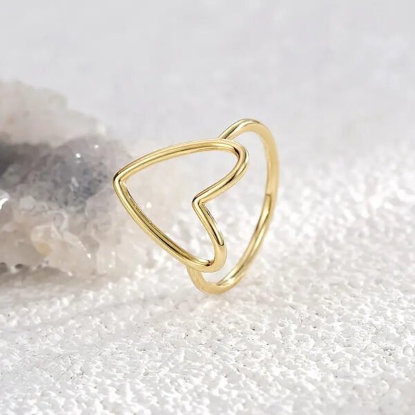 8aa6df5dcf6070e5bcbb2b2ea16c991a Hollow Big Heart Stackable Ring
