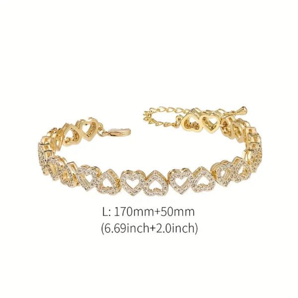 9018062efe53c5aa6db18df4626d5f55 Elegant Shining Cubic Zirconia Heart Bracelet