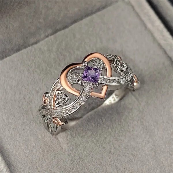 b810d173105d8c8b3361f073b5c283bf_933cd96b-d98b-481a-b51f-d4ff56601e2f Delicate Purple Sapphire Women's Heart Two-Tone Ring