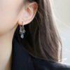 Black LOVE Heart Tassel Earrings