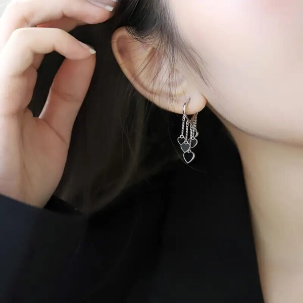 dbbd7385b8a9e1e0939732a439a906ca Black LOVE Heart Tassel Earrings