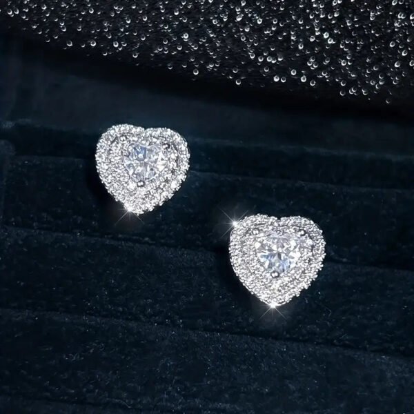 f1e860a2984293f6f2307141e1077e8b Heart Shape Zircon Inlaid Design Copper Earrings